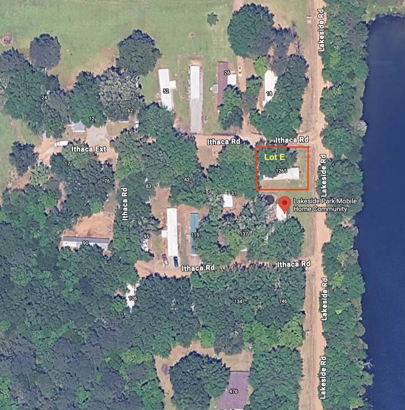 Lot E aerial view